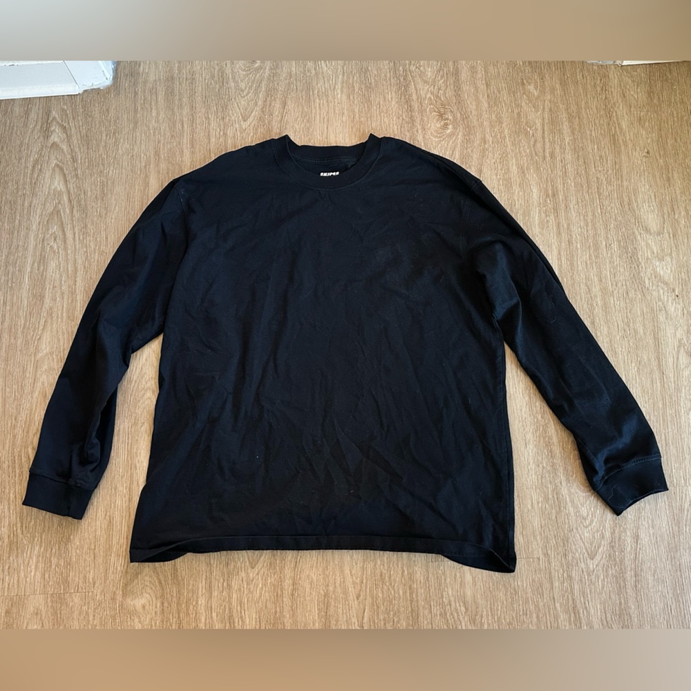 SKIMS Classic Black Long-Sleeve Crewneck Large Shirt - Men's